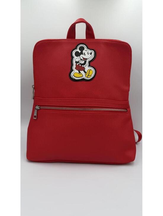 Disney Handbags - Disney Mickey Mouse Red Mini Backpack Faux Leather Zip Bag